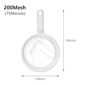 200 mesh ultra-fine juice strainer with 240mm white handle for soybean milk filtering - 200 Mesh