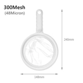 Colino a maglia fine bianco con manico, densità 300 mesh per latte di soia e succhi - 300 Mesh