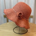 Knitted Small Flower Pot Hat-caramel