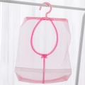 Portable pink mesh hanging organizer bag with hook for laundry or storage - Pink with Hook