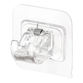 Support de tringle à rideau auto-adhésif transparent avec clip à ressort et base carrée - 1 Pièce / Transparent