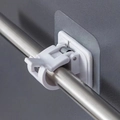 Support de tringle à rideau autocollant blanc avec clip à ressort pour tringles - 1 Pièce / Blanc