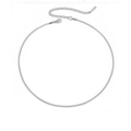 Sleek silver stainless steel flat snake bone chain necklace with lobster clasp - Steel Color (YX33296) / 2MM-35+8CM