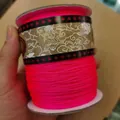 Neon pink braided jade thread spool for DIY jewelry bracelets and handicrafts - 1.0MM A-Line Large Roll / Fluorescent Rose Red