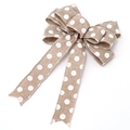 Nœud de Noël en jute à pois pour sapin et couronne, décoration festive rustique de 25cm - Style à Pois