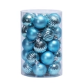 34-piece sky blue Christmas ball ornaments set with matte and glossy finish in transparent tube - Light Blue