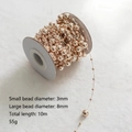 Guirlande de perles or rose 10m avec billes 3mm et 8mm alternées pour décoration DIY - Style Perle Champagne (ZD15)