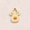 Color Elk Head Pendant (gold)|1 Pc/package / 16x12mm (aperture:5.5x1mm)