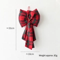 Grande fiocco scozzese rosso e verde alto 33 cm per la decorazione dell'albero di Natale - Piccolo Plaid (82g)
