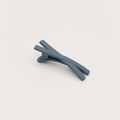 Fermaglio per capelli grigio-blu opaco con design incrociato minimalista per acconciature - Grigio Opaco
