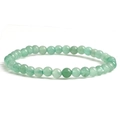 Minimalist 4mm green natural stone beaded bracelet with polished round aventurine beads - Green Aventurine