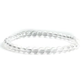 Minimalist 4mm clear crystal beaded bracelet featuring polished transparent round beads - Clear Quartz