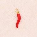 Red Pepper Pendant (gold)|1 Pc/package / 17x4.5mm (aperture:3.2mm)