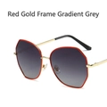 Gafas de sol redondas con montura de metal rojo dorado y lentes grises degradadas retro - Marco Oro Rojo / Degradado Gris