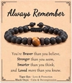 Bracelet En Pierre Œil De Tigre Noir Mat + Carte Souvenir / Sans carte