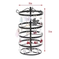Espositore girevole a 4 livelli in metallo nero per orecchini, dimensioni 16cm x 31cm - Porta orecchini girevole a 4 livelli / Nero