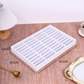 Detailed view of 30-grid white jewelry display tray with specific dimensions 35.1x24.1x3.8cm - 35*24 Tray 40 Grids