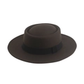 Classic dark brown felt fedora with black ribbon band on a clean white background - 58cm / Dark Coffee - Ribbon
