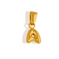 Detailed view of bubble initial A pendant in 18K gold plated stainless steel - Letter A - Gold