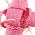 Pink woven fabric fascinator headpiece with textured mesh and intricate handmade details - Pink