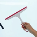 Tergivetro bianco per finestre con lama in gomma rosa e impugnatura ergonomica con foro appendibile - Grande Rosa Scuro