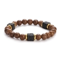 Dark Brown Wood With Gold Spacers
