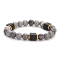 Grey Agate With Gold Spacers