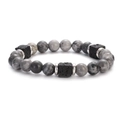 Grey Agate With Silver Spacers