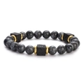 Dark Grey Stone With Gold Spacers