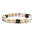 Beige Stone With Gold Spacers