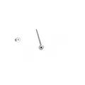 Pendiente individual de plata de ley S925 con perla de 3mm y cierre de mariposa - Perla Redonda de 3mm Una Pieza (Bañado en Oro Blanco con Tapón)