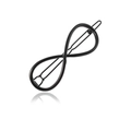 Barrette à cheveux noire minimaliste en forme d'infini avec épingle de fixation - Noir Mat