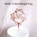 Rose gold double square Happy Birthday acrylic cake topper 11.9cm width variant - 20 Rose Gold