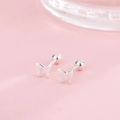 Pendientes de mariposa en plata de ley S925 con cierre de rosca para mujer - Botones de Mariposa de Rosca / Plata 925 / Plateado