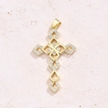 Pendentif Croix Creuse En Zircon Blanc (or) | 1 Pièce/paquet / 38 X 235 Mm (ouverture : 5 X 3 Mm)