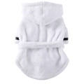 Peignoir en peluche blanche avec capuche et poignets rayés pour chiens et chats - S / Blanc