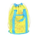Handheld Beach Bag Yellow with Lake Blue Strap
