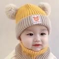 Yellow- M Hat Scarf / Recommend Age: 2 Months-36 Months/42-50cm