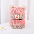 Pink- M Hat Scarf / Recommend Age: 2 Months-36 Months/42-50cm