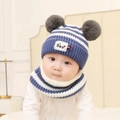 Dark Blue-bear Hat Scarf / Recommend Age: 2 Months-36 Months/42-50cm