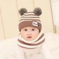 Khaki-bear Hat Scarf / Recommend Age: 2 Months-36 Months/42-50cm