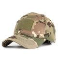 Tactical camouflage baseball cap with front velcro patch area and adjustable strap back - Adjustable / CP Camouflage