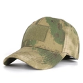 Tactical baseball cap in green-brown camouflage with front velcro patch area - Adjustable / A-TACS FG