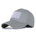 Grey tactical baseball cap in ripstop fabric with front hook and loop patch panel - Adjustable / Gray