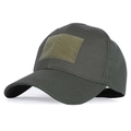 Tactical baseball cap in olive green ripstop fabric with front hook and loop patch - Adjustable / Army Green