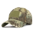 Tactical baseball cap in jungle python camo with front velcro patch area - Adjustable / Green Python Camo
