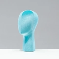 Light blue velvet female mannequin head for displaying elegant hats and wigs - Lake Blue Velvet