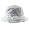 Short brim bucket hat in white washed cotton for men and women on white background - M / White