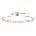 Detalle de pulsera ajustable de oro rosa con piedras de circonita cúbica de 3 mm - Circonita de 2mm / Oro rosa