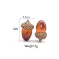 Artificial reddish-brown acorns for Christmas decor, 3cm height with realistic texture - Light Color Simulation Acorn
